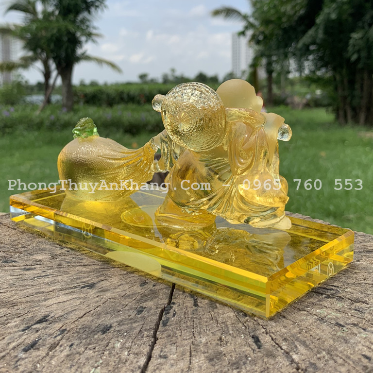 Tượng Phật Di Lặc để xe du lịch bằng ngọc lưu ly cao cấp