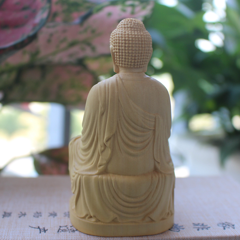 Tượng Phật A Di Đà để xe ô tô bằng gỗ Hoàng Dương cao cấp