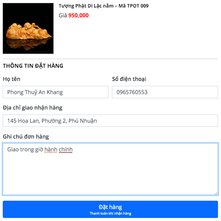 Đặt mua tượng phật di lặc để xe ô tô trên website phongthuyankhang.com