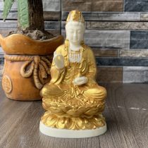Tượng phật bà để ô tô bằng đá vàng