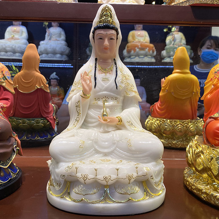 Tượng Quan Âm Bồ tát thờ cúng tại nhà cao 30 cm