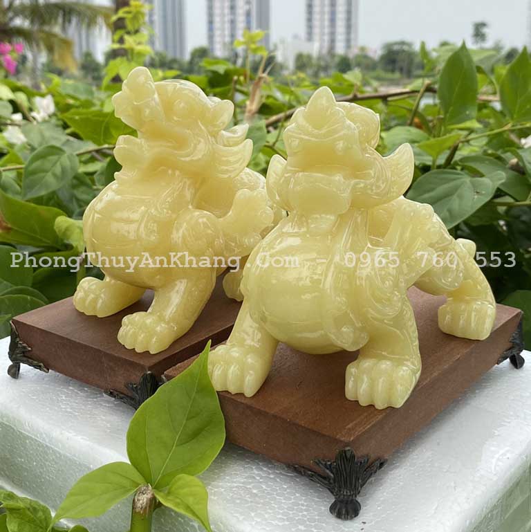 Tỳ hưu đá cẩm thạch để bàn làm việc