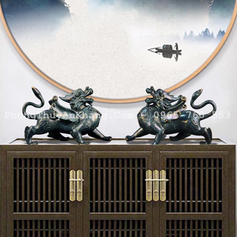 Tỳ hưu để phòng khách đủ bộ đực cái