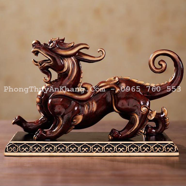 tỳ hưu đồng đỏ để kệ sách