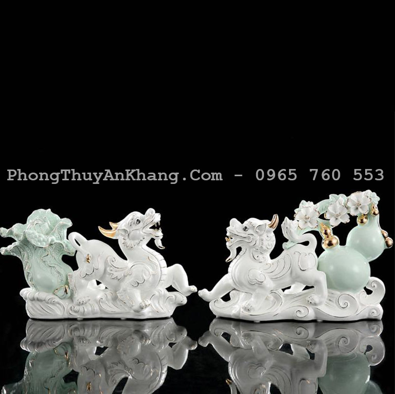 Tượng tỳ hưu phong thuỷ bằng gốm sứ làm quà tặng