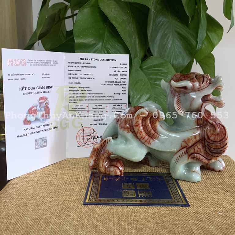 Tỳ hưu ngọc có giám định của trung tâm đại chất