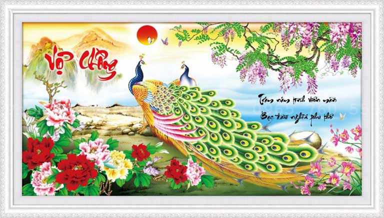Tranh thêu vợ chồng treo tường mừng tân gia