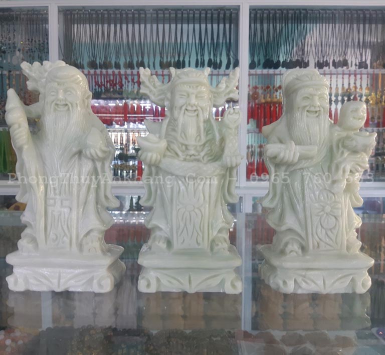 Bộ tượng phúc lộc thọ bằng đá mừng nhà mới
