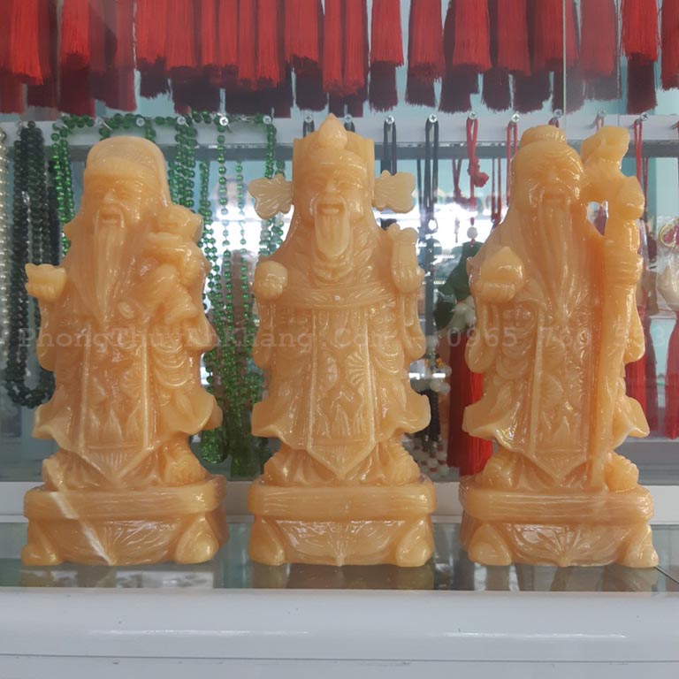 Tượng tam đa bằng đá hoàng long mừng tân gia