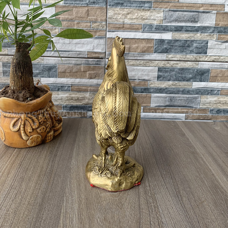 Tượng gà đồng nguyên chất để bàn đẹp