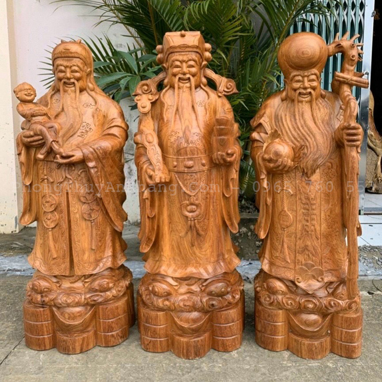tượng tam đa bằng gỗ hợp mệnh mộc