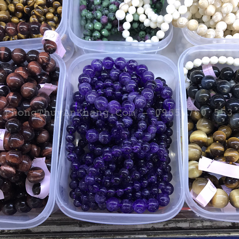 Vòng tay đá thạch anh tím