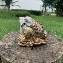 Cóc ngậm tiền gốm sứ màu vàng cao cấp
