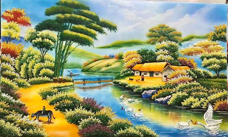 Tranh đá quý phong cảnh