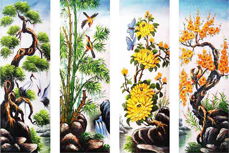 Ý nghĩa của bộ tranh tứ quý trong phong thuỷ