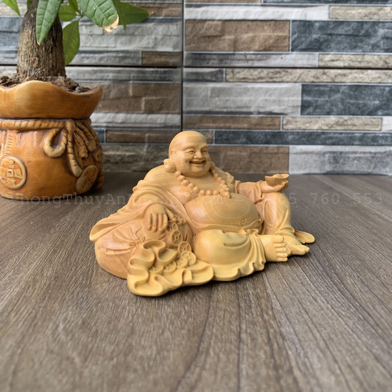 Tượng Di Lặc bằng gỗ Hoàng Dương cao cấp