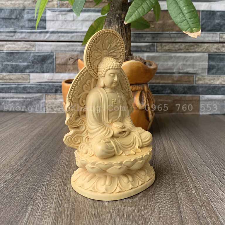 Tượng A Di Đà để xe ô tô gỗ Hoàng Dương