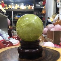 Quả cầu Thạch Anh vàng 10 cm để phòng khách