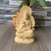 Tượng Đại Thế Chí gỗ Hoàng Dương để xe ô tô