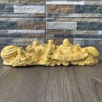 Tượng Phật Di Lặc gỗ hoàng dương để xe ô tô và bàn làm việc