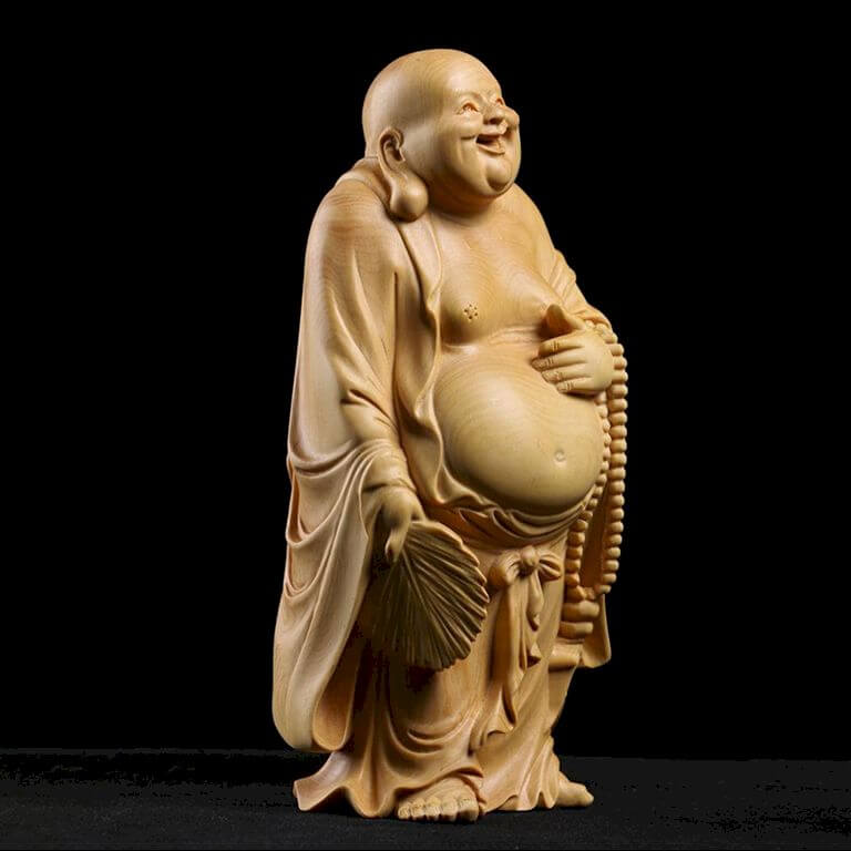Tượng phật Di Lặc đúng xoa bụng gỗ Hoàng Dương