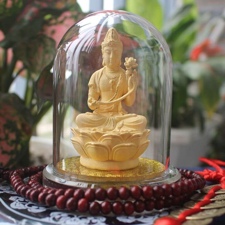 Tượng phật Đại Thế Chí Bồ Tát chất liệu kim sa dát vàng