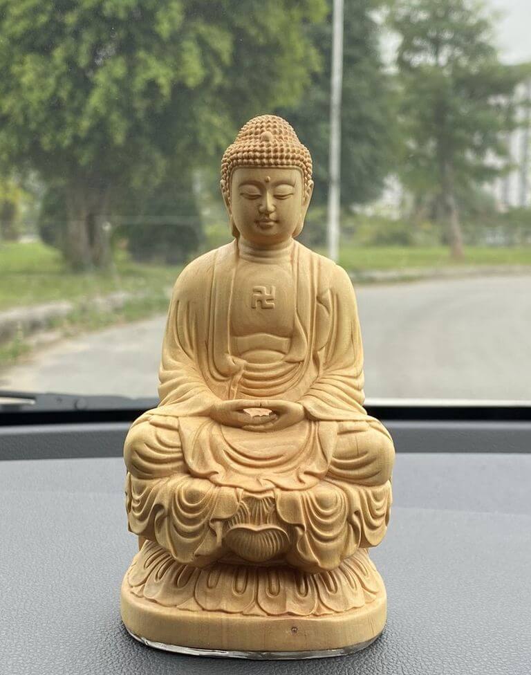 Tượng phật A Di Đà gỗ Hoàng Dương cao cấp