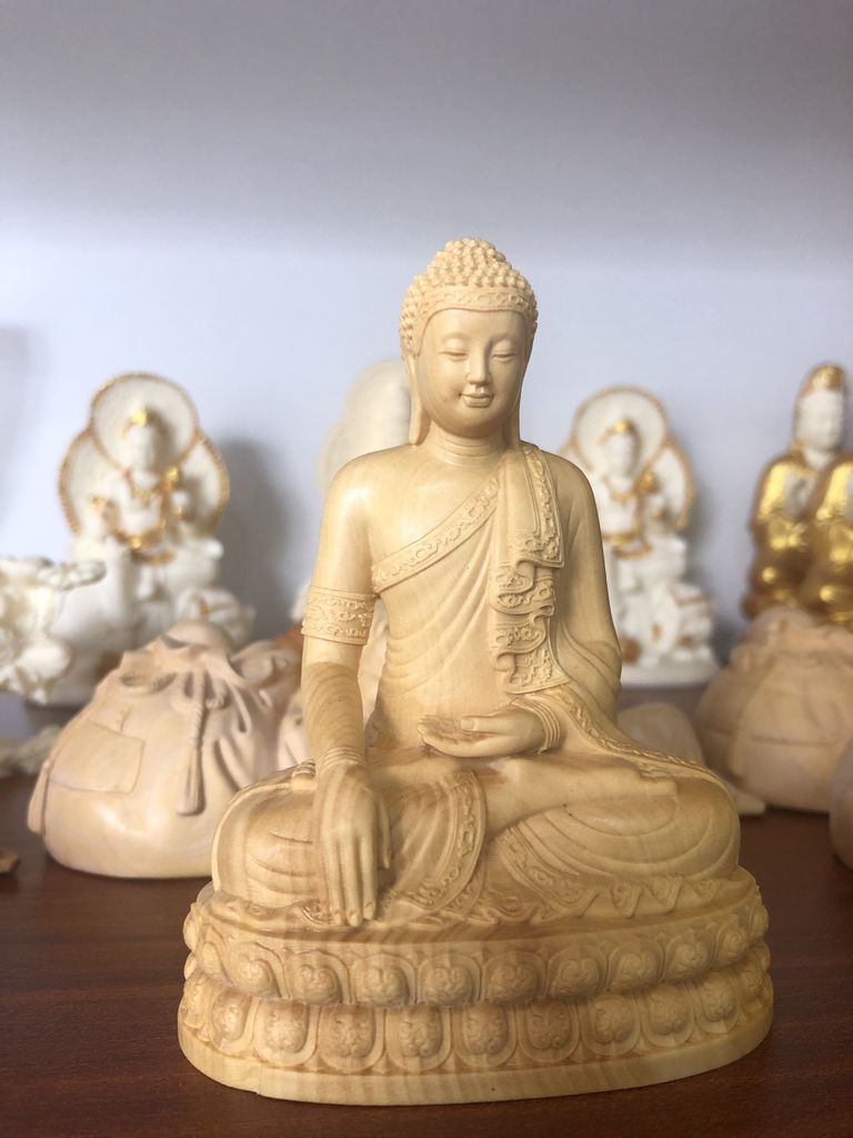 Tượng Phật Thích Ca Mô Ni gỗ Hoàng Dương cao cấp